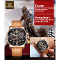 OLEVS Luxury 9905 Quart Relogio Masculino   Digital Sport Big Face Watch Men PU Leather Band  Multi Time Zone Analog Watch